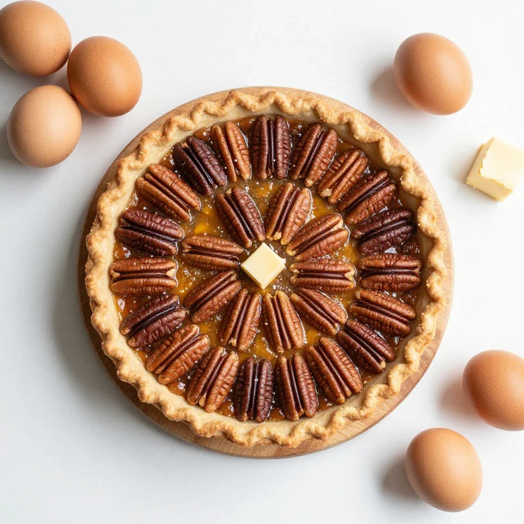 Pecan pie isolated on a white background