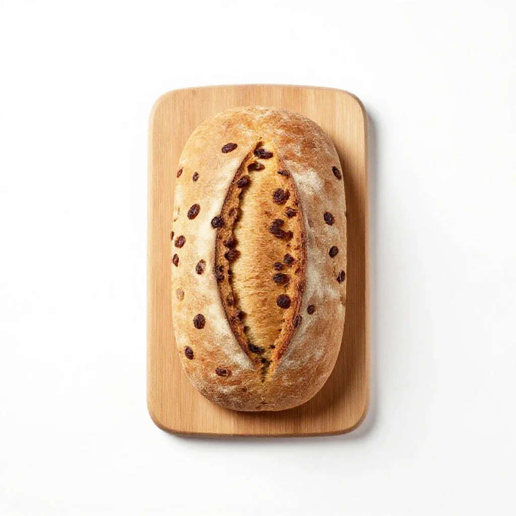 Raisin bread isolated on a white background