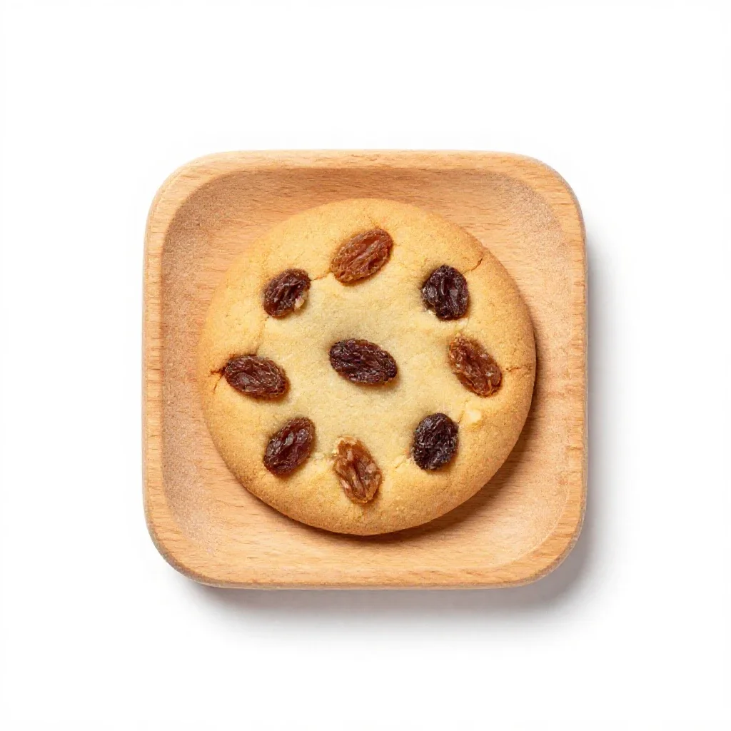 Raisin-nut cookie isolated on a white background
