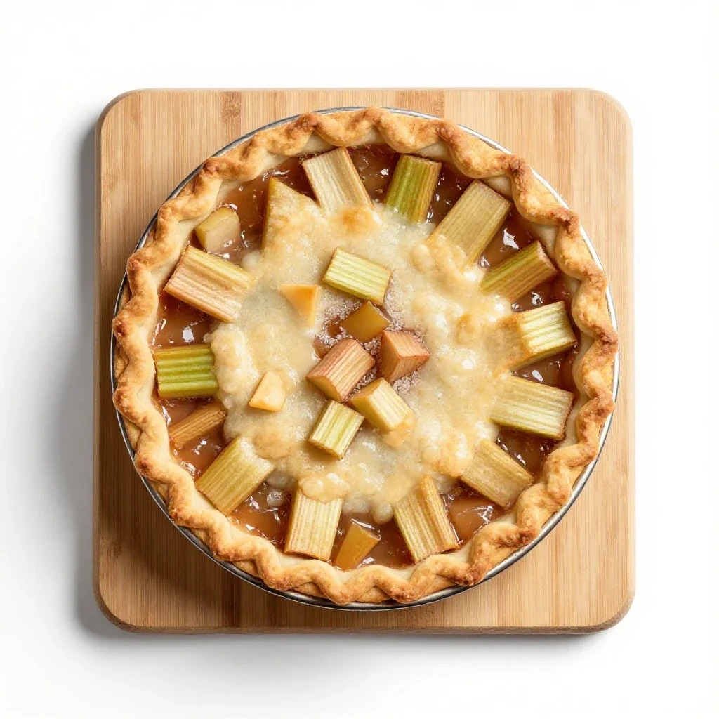 Rhubarb pie isolated on a white background