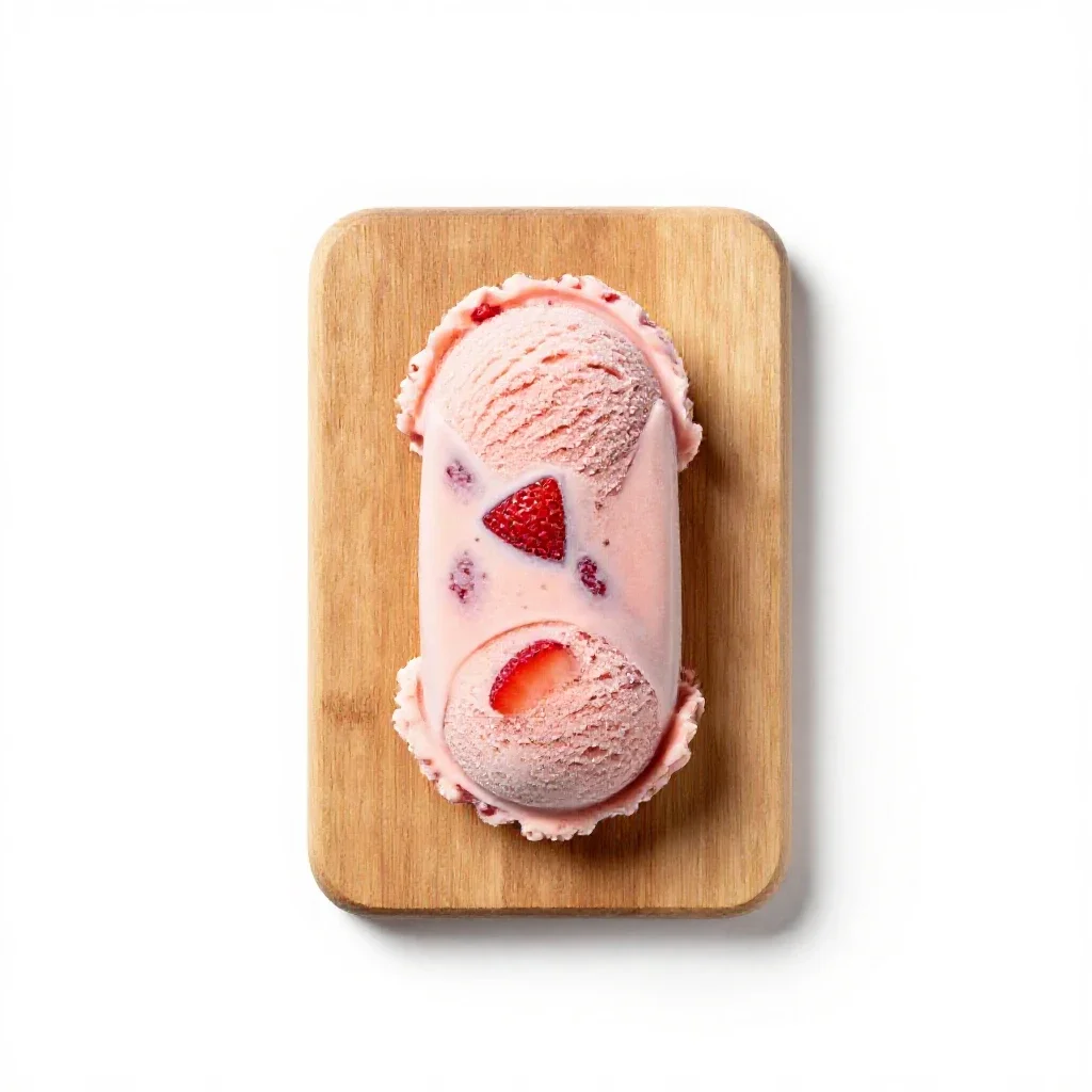 Strawberry ice cream isolated on a white background