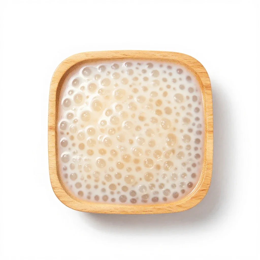 Tapioca pudding isolated on a white background