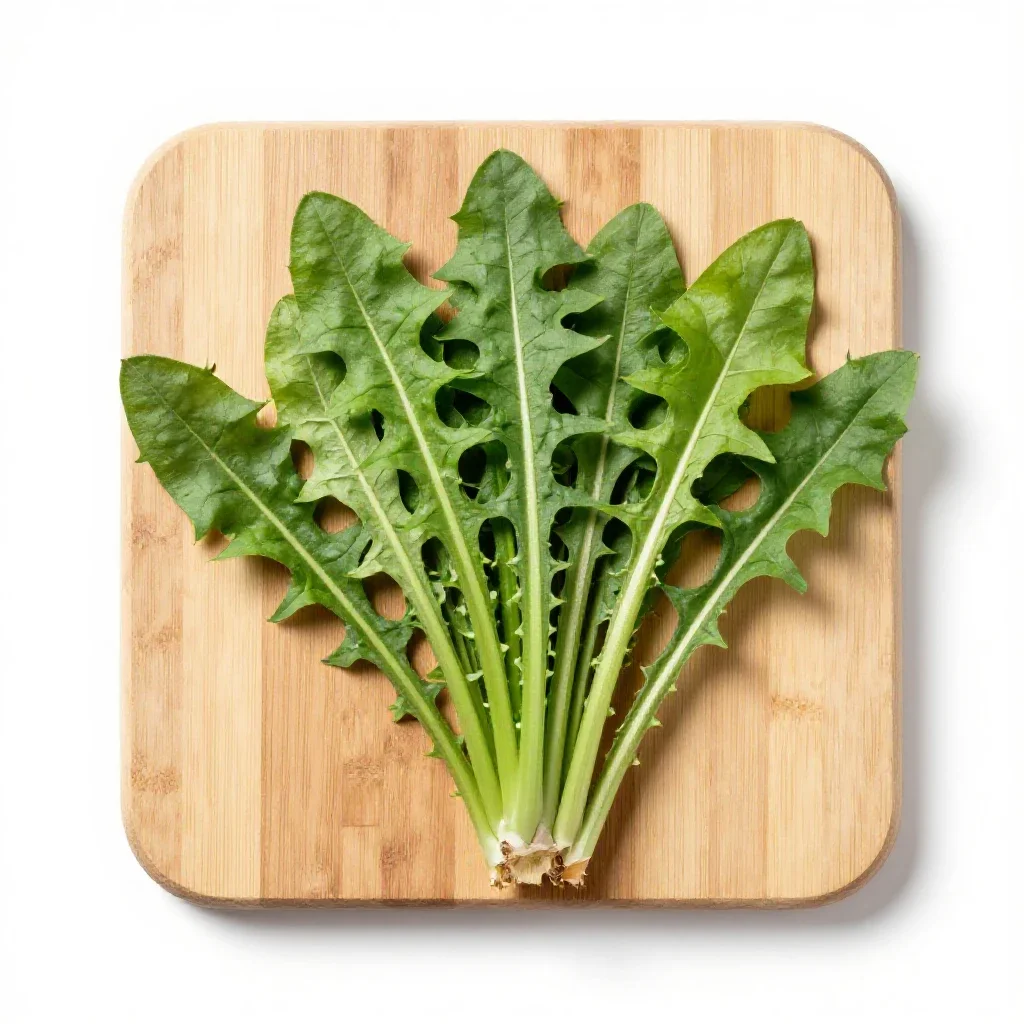Dandelion green isolated on a white background