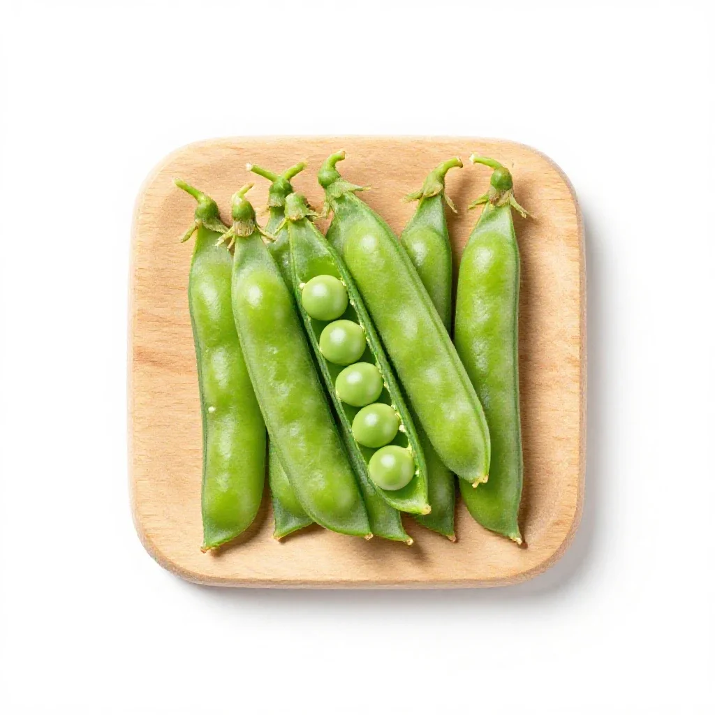 Sugar snap pea isolated on a white background