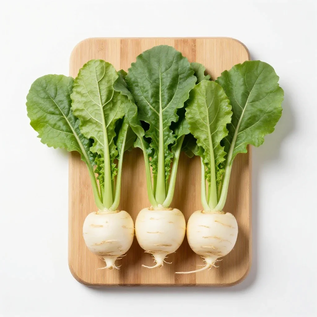 Turnip greens isolated on a white background