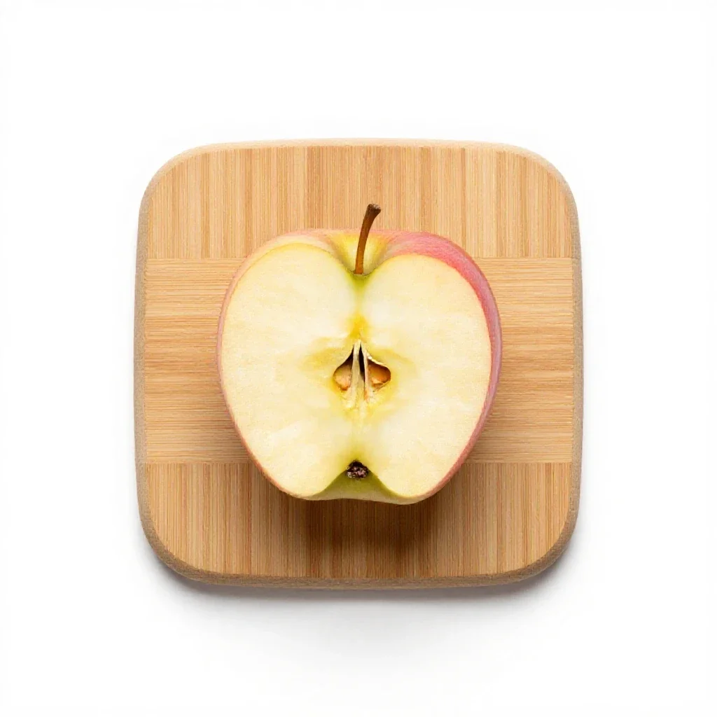 Eating apple isolated on a white background
