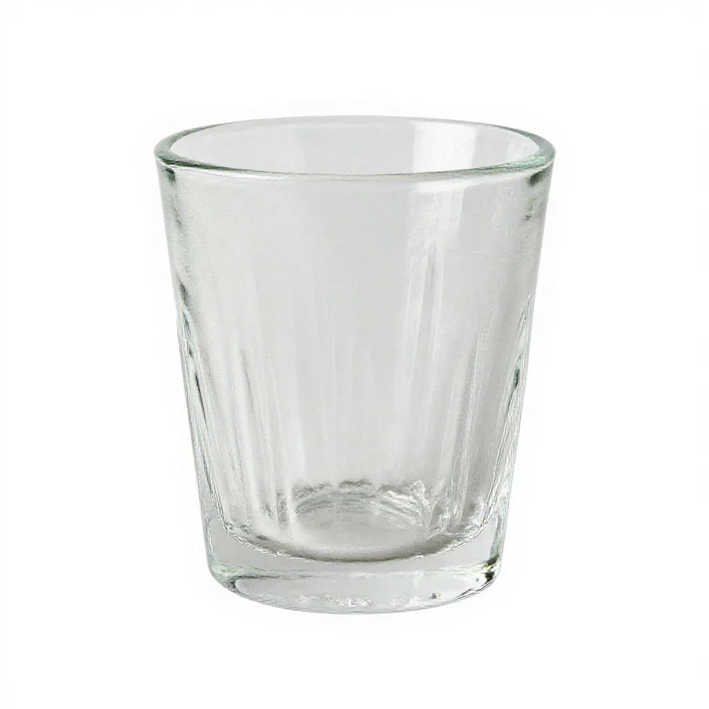 Cut glass isolated on a white background