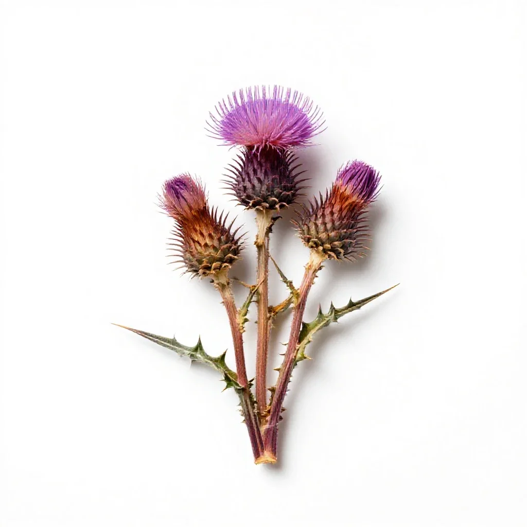 Field thistle isolated on a white background