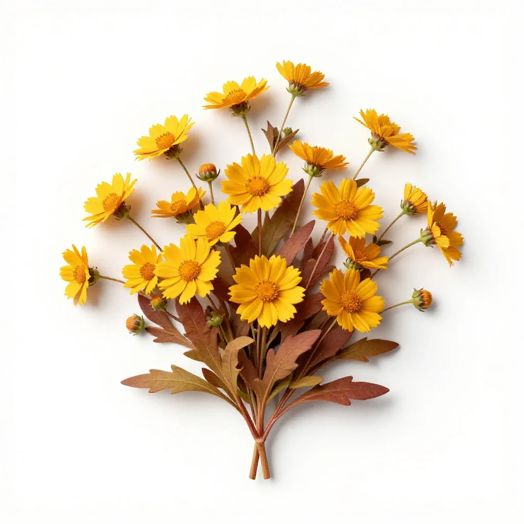 Grass-leaved golden aster isolated on a white background