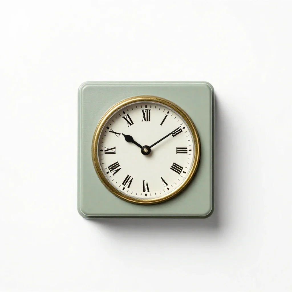 Brass carriage clock isolated on a white background