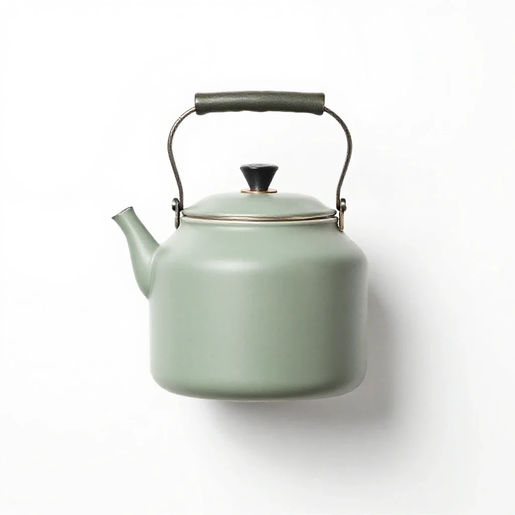 Copper kettle with patina isolated on a white background