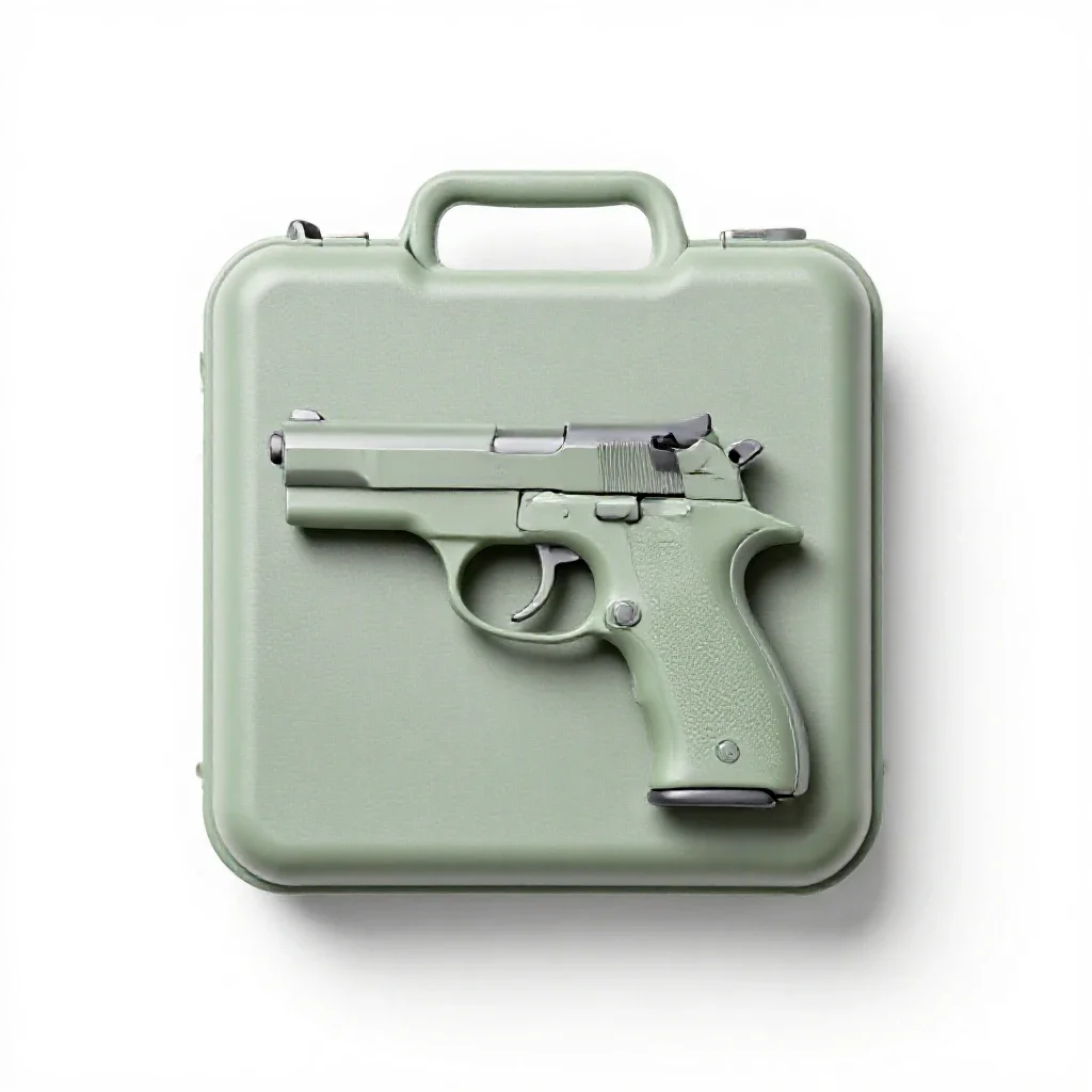 Duelling pistol case isolated on a white background