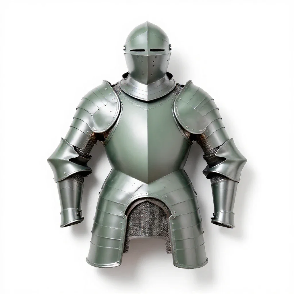 Suit of ceremonial armour isolated on a white background