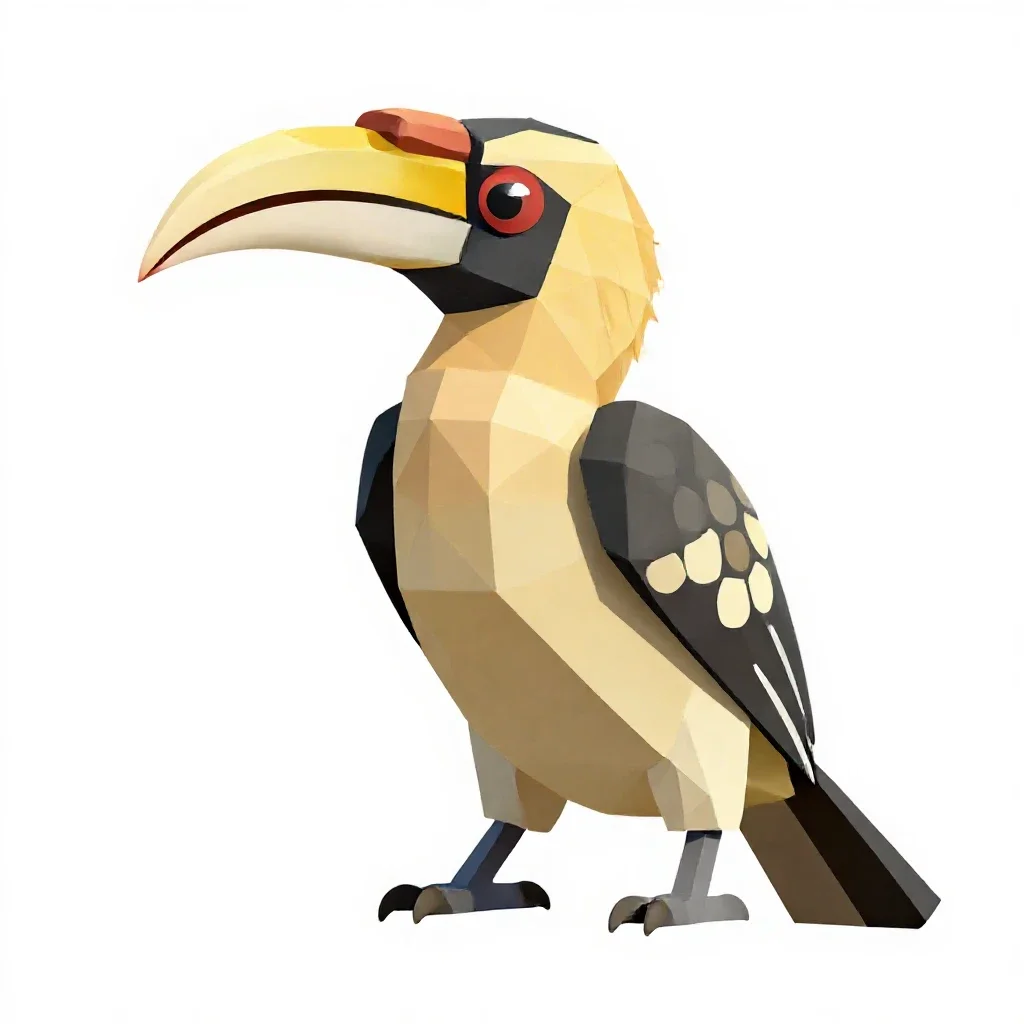 Hornbill isolated on a white background