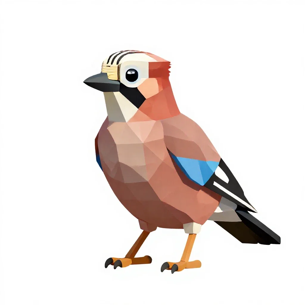 Jay with acorn isolated on a white background