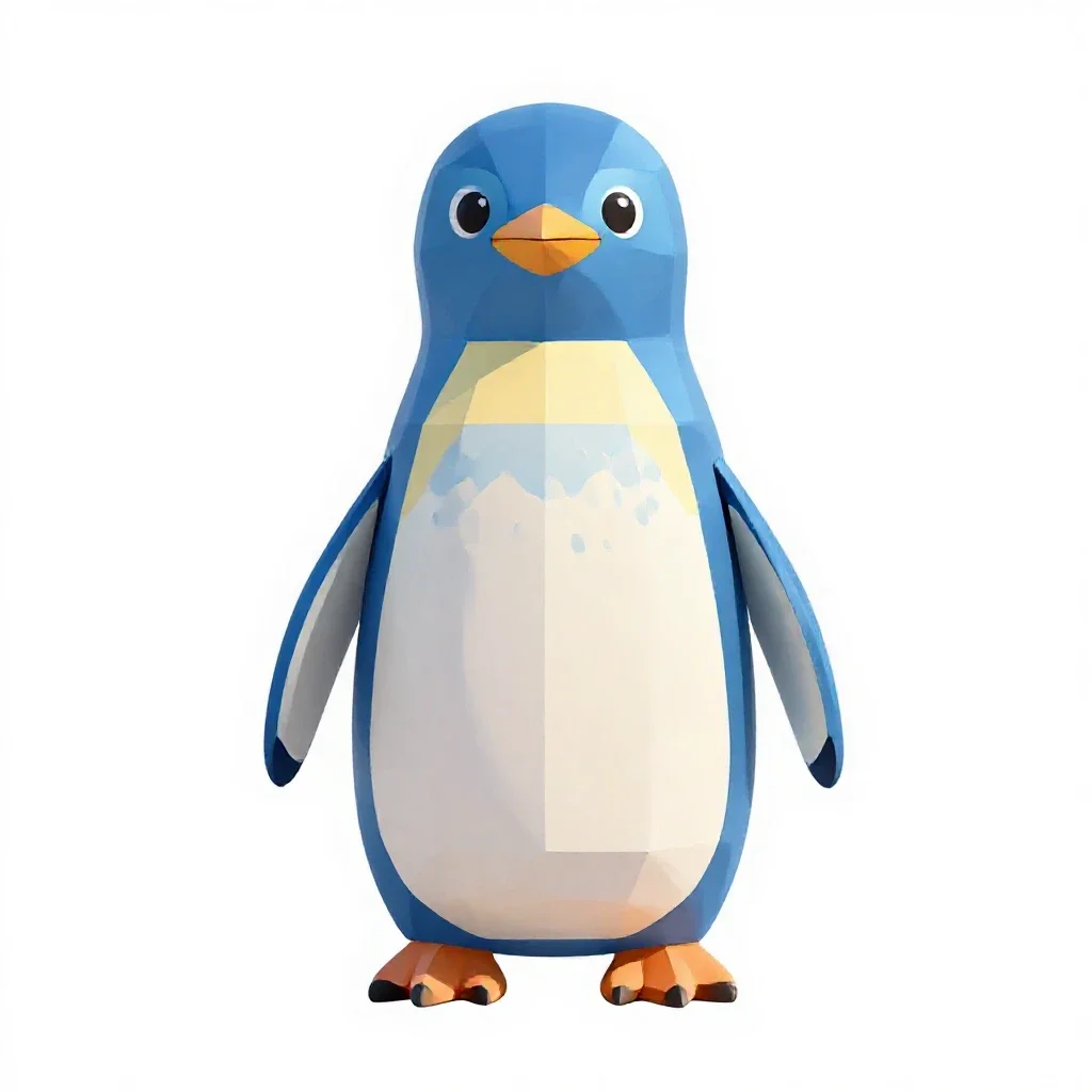 Little blue penguin isolated on a white background