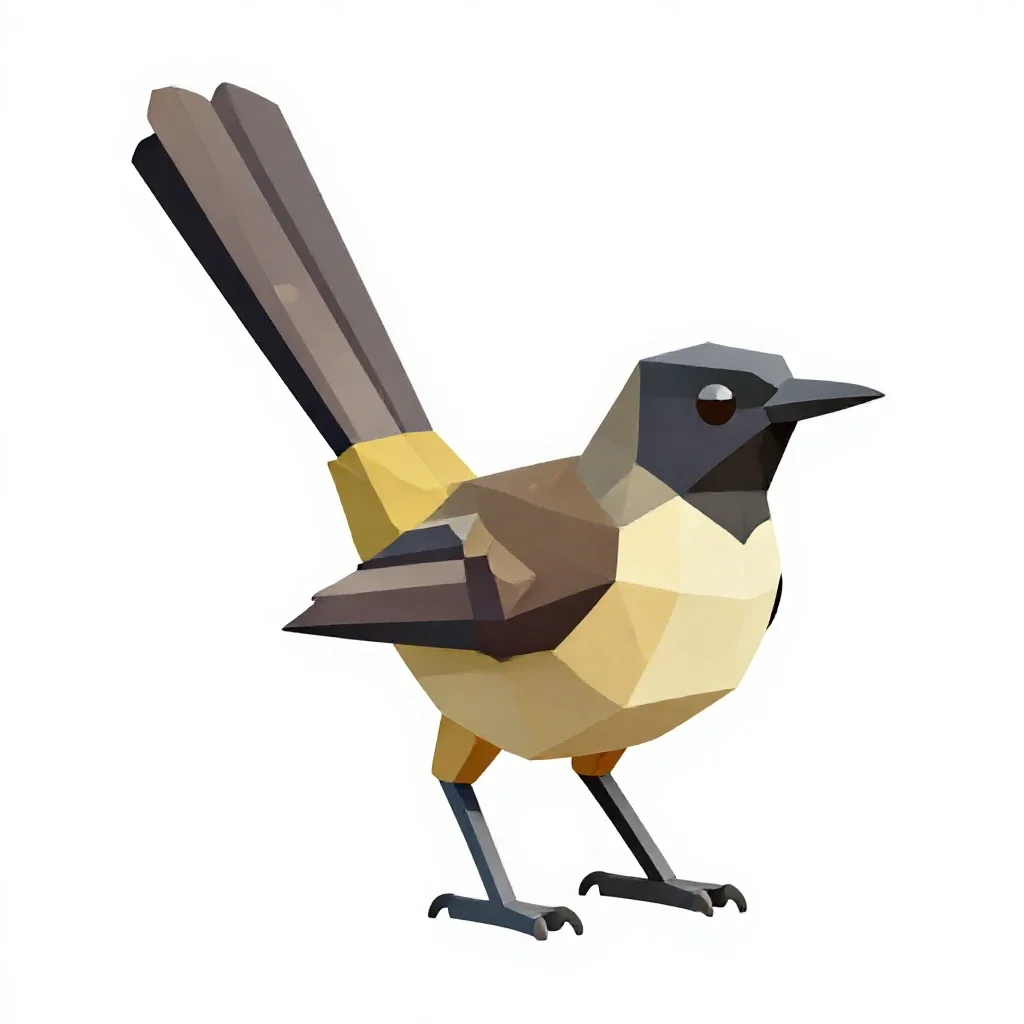 Lyrebird with its tail arched isolated on a white background