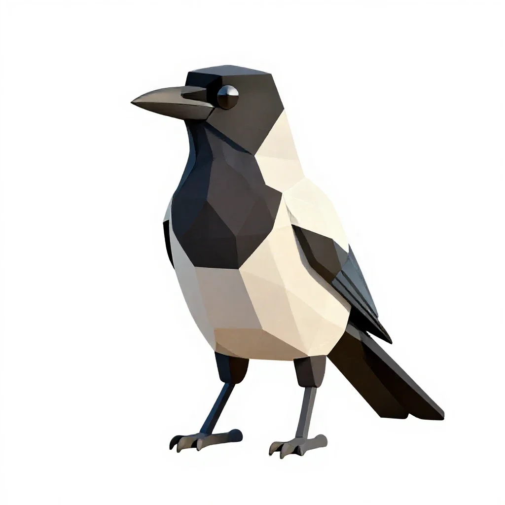 Magpie isolated on a white background