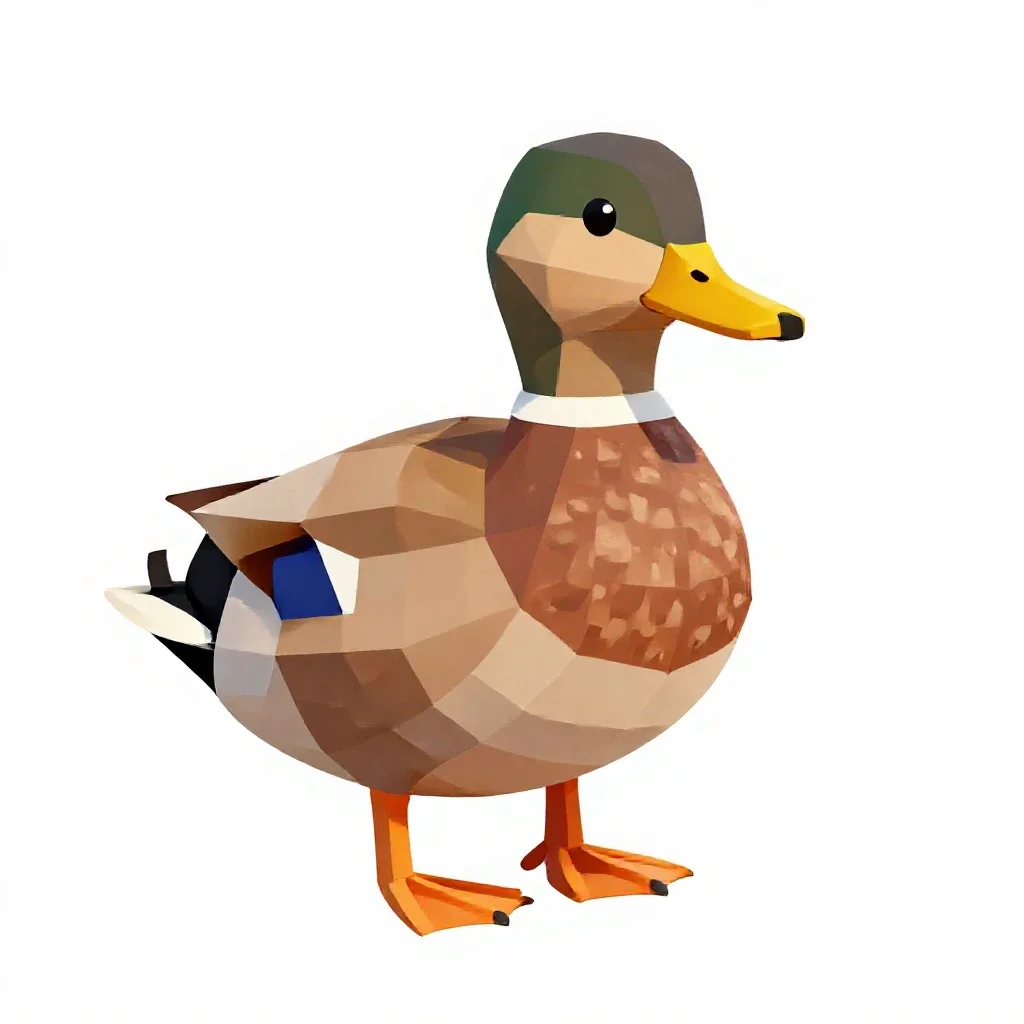Mallard duck isolated on a white background
