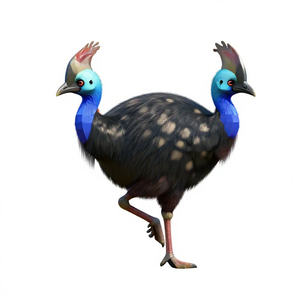 Pukeko mid-stride isolated on a white background