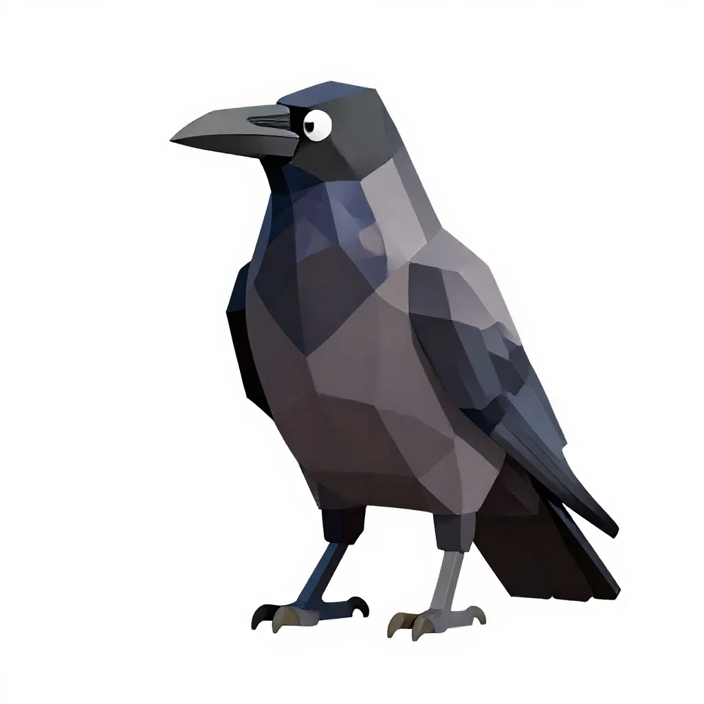 Raven isolated on a white background