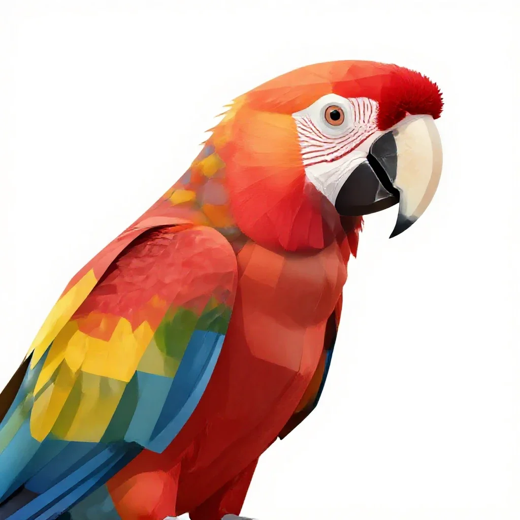 Scarlet macaw isolated on a white background