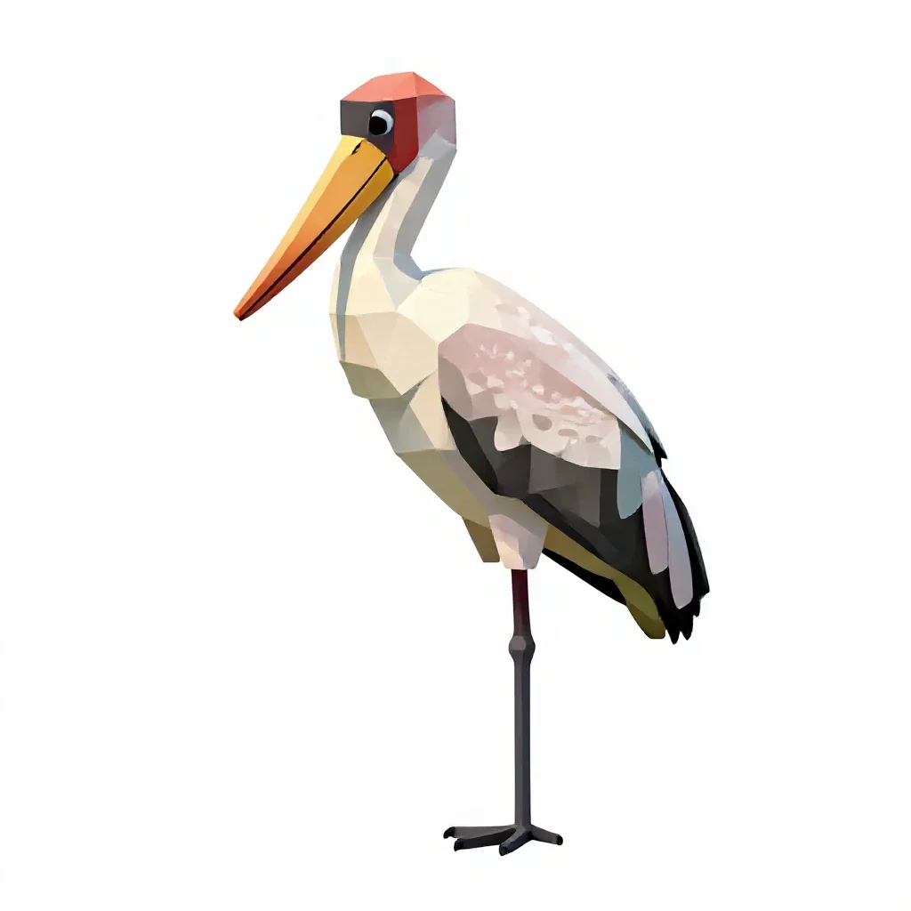 Shoebill stork isolated on a white background