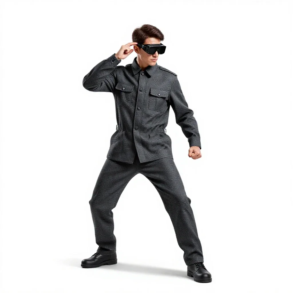 Clockwork tinkerer with goggles isolated on a white background