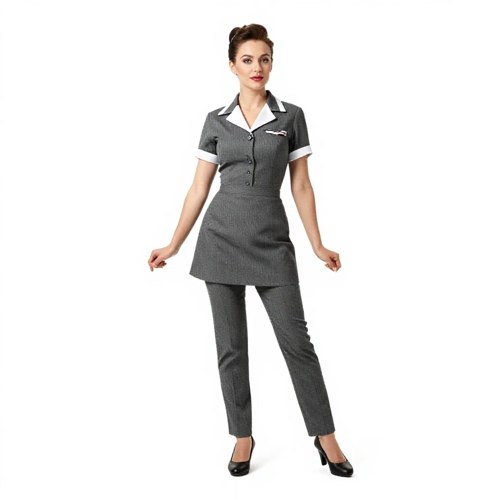 1950s diner waitress isolated on a white background