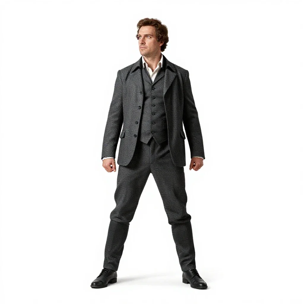 Colonial cartographer isolated on a white background