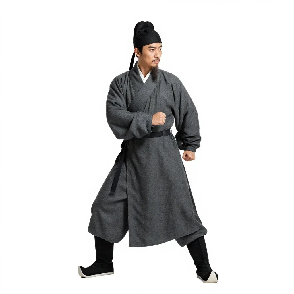 Ming dynasty scholar isolated on a white background