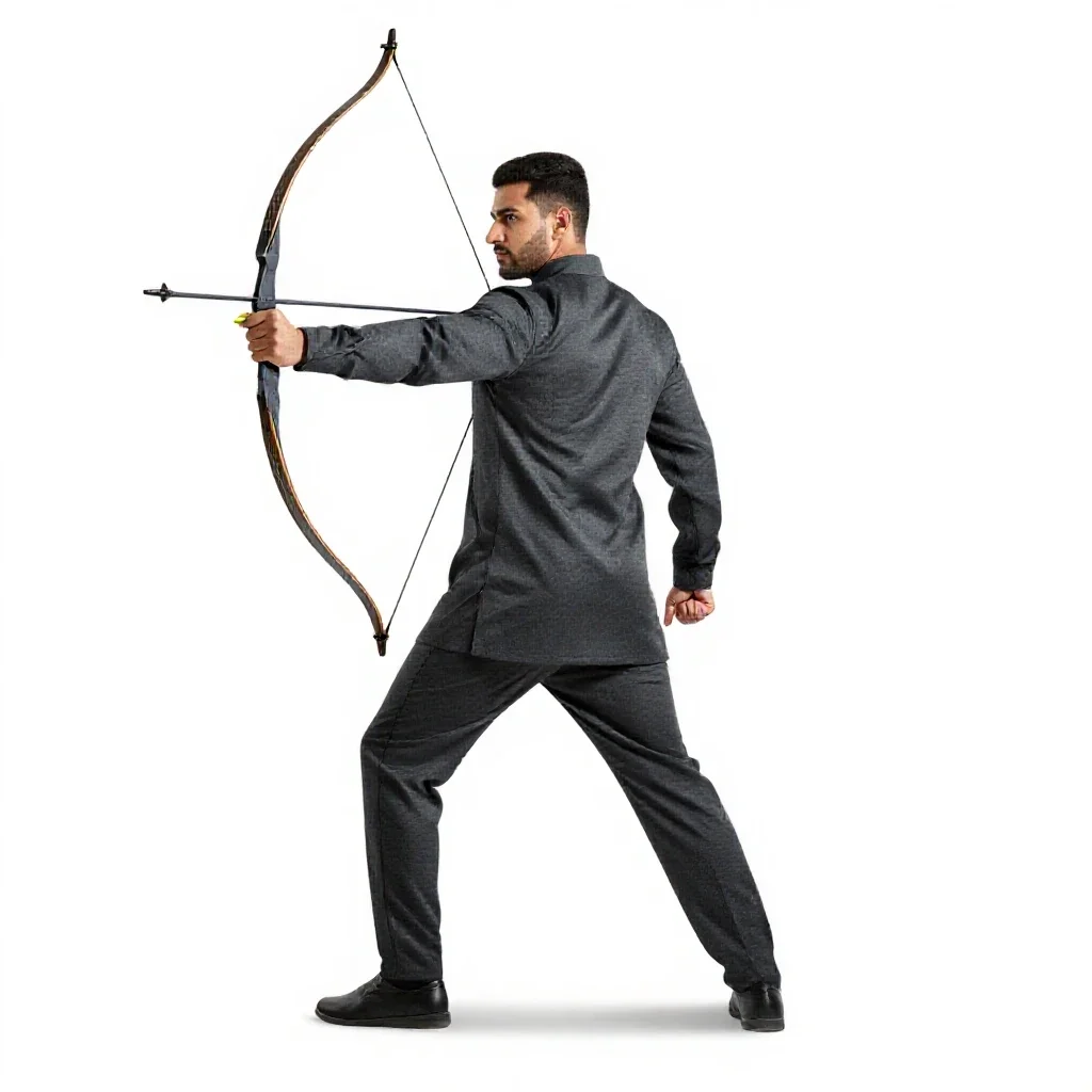Persian archer isolated on a white background