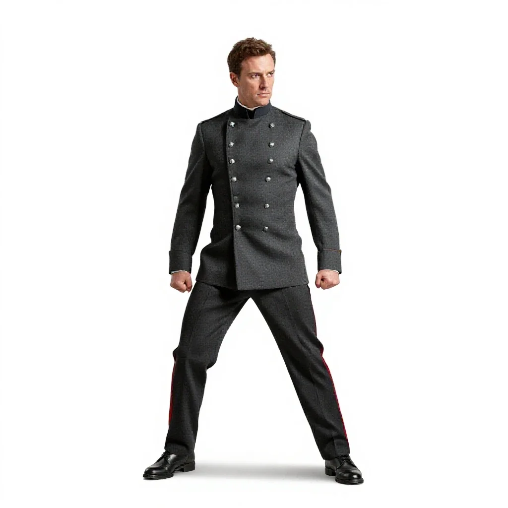 Victorian railway guard isolated on a white background
