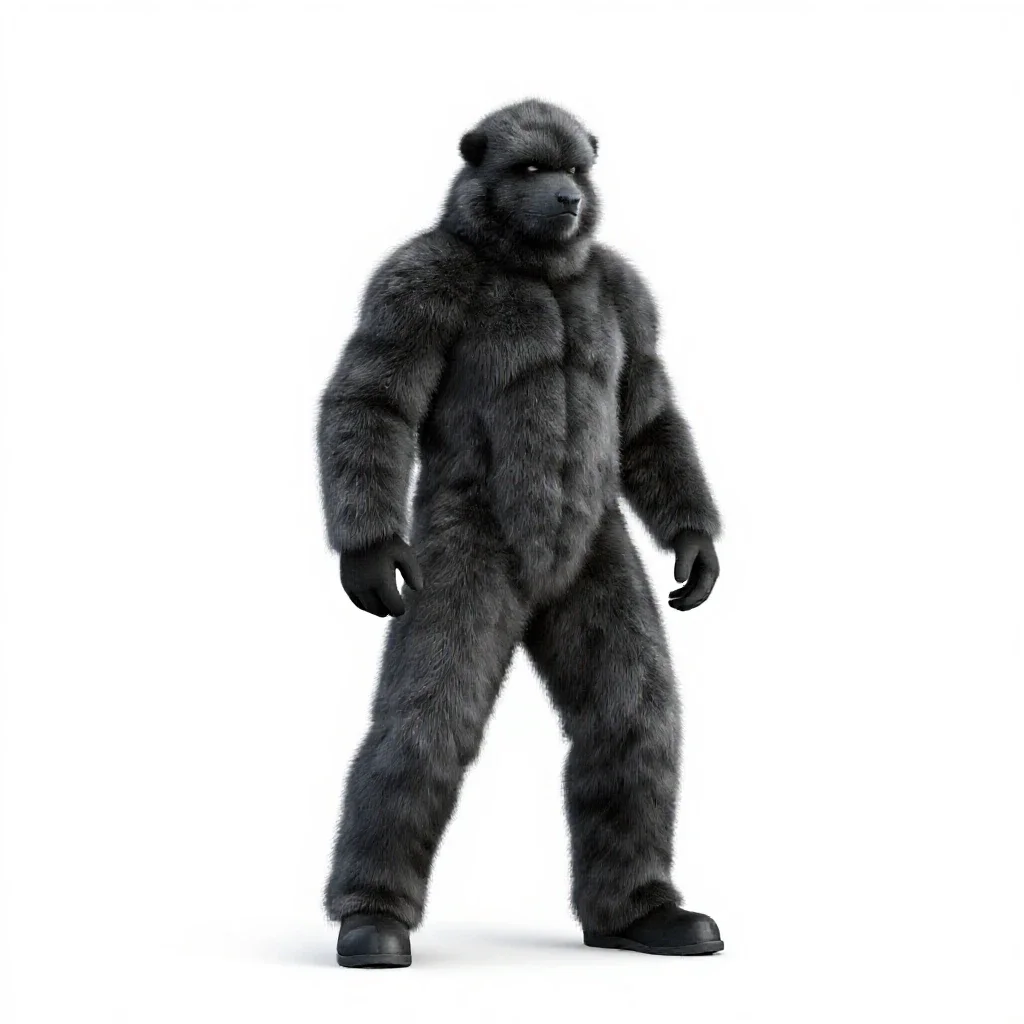 Antarctic explorer in furs isolated on a white background