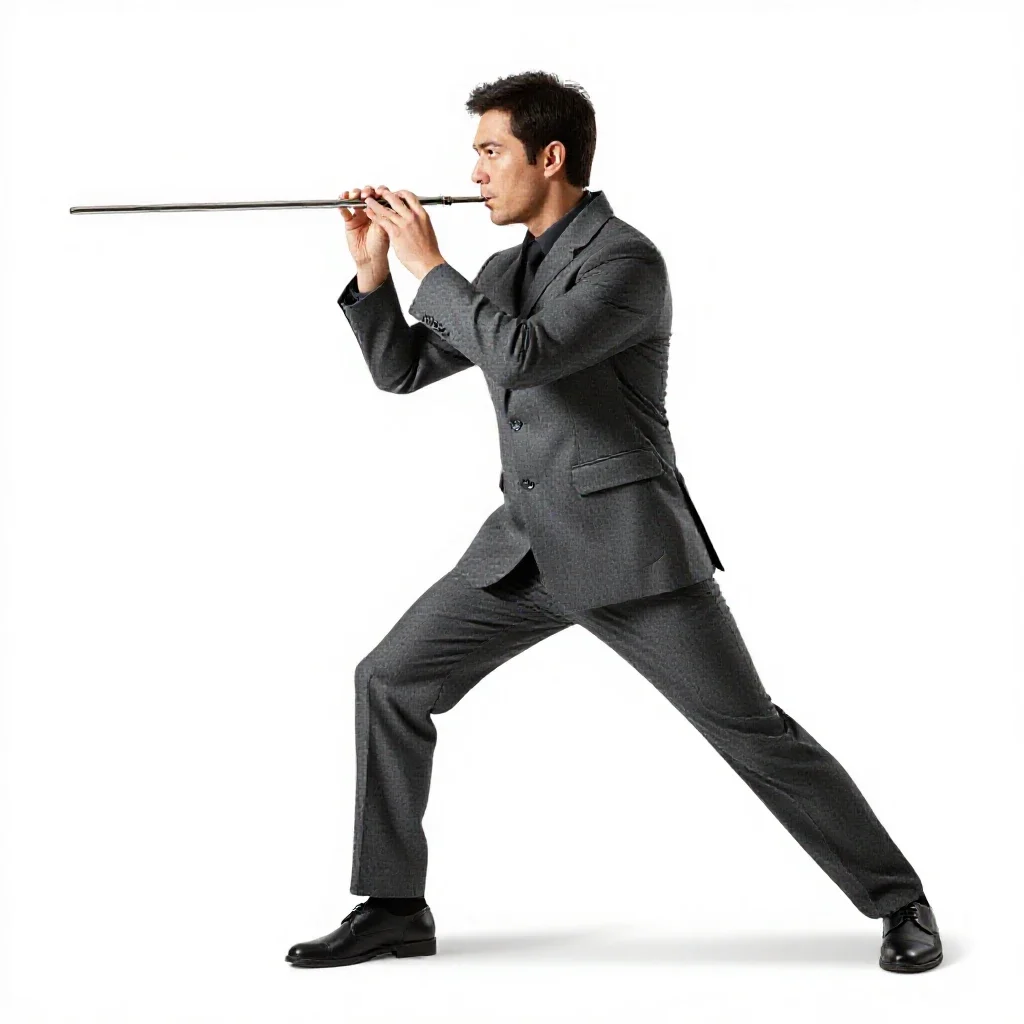 Glassblower with a blowpipe isolated on a white background