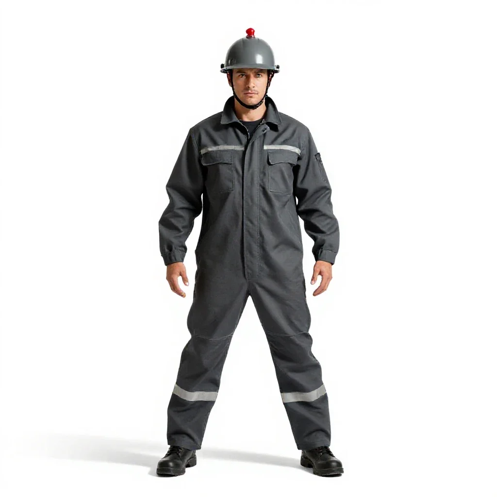 Lighthouse keeper in oilskins isolated on a white background