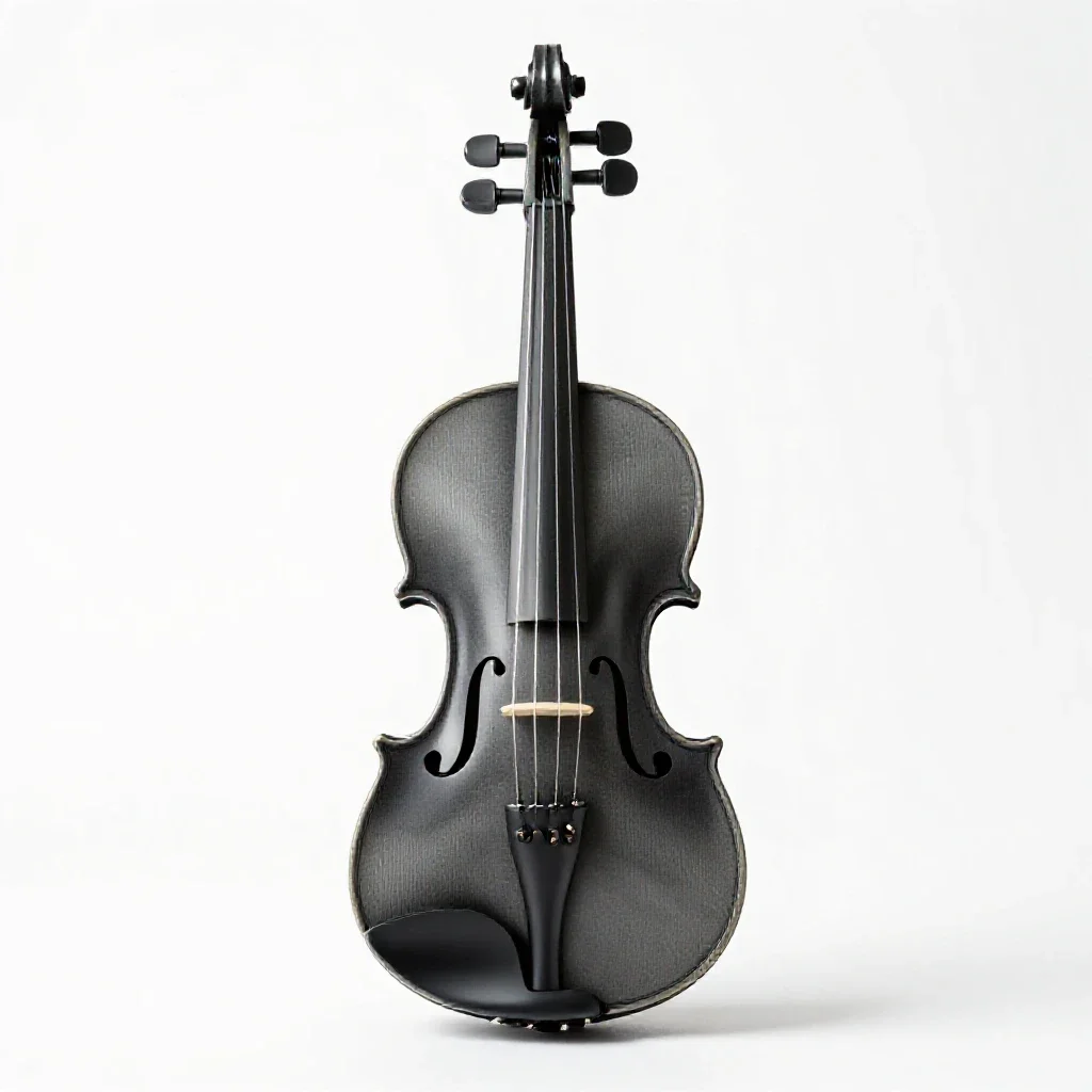 Luthier holding a violin isolated on a white background