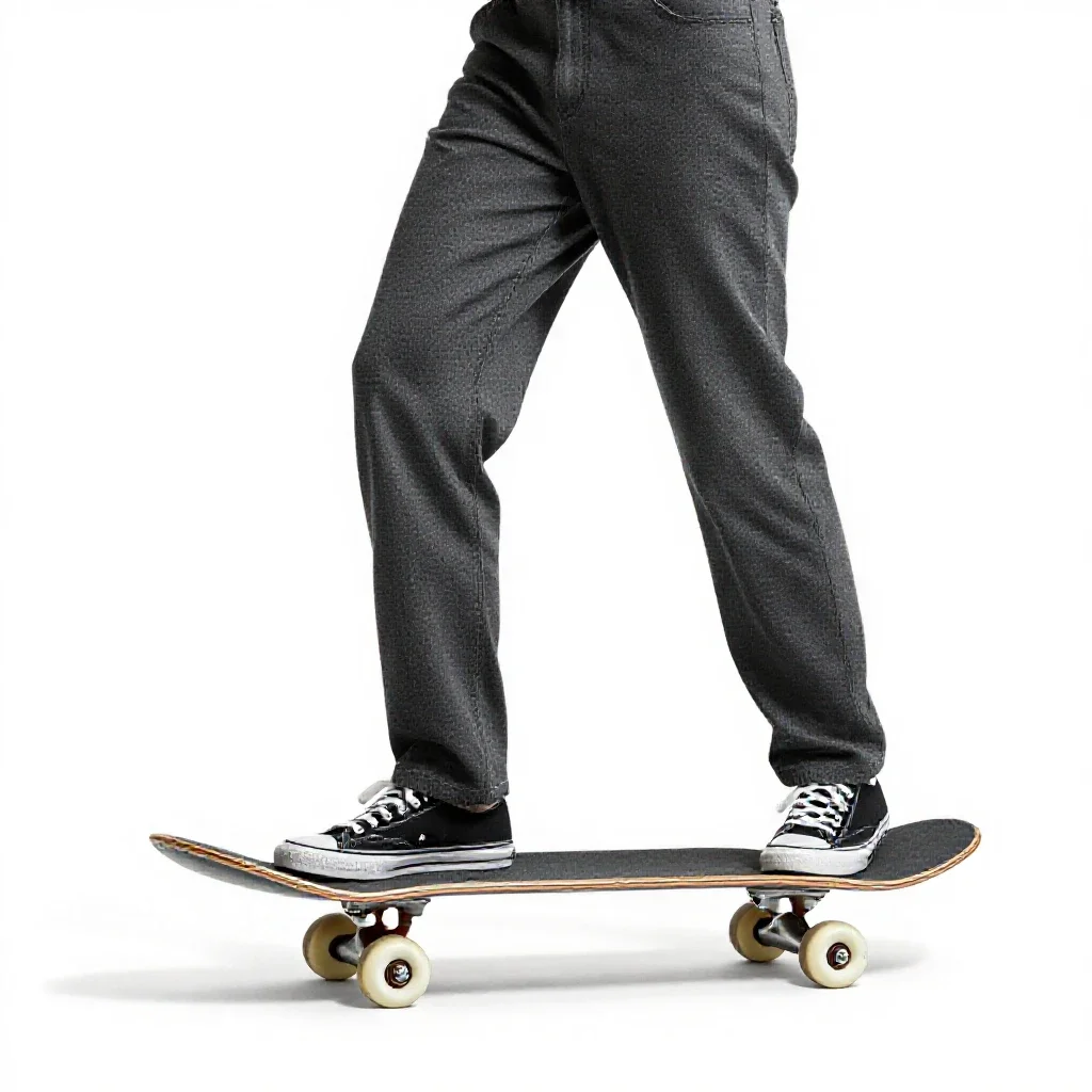 Skateboarder with a board underarm isolated on a white background
