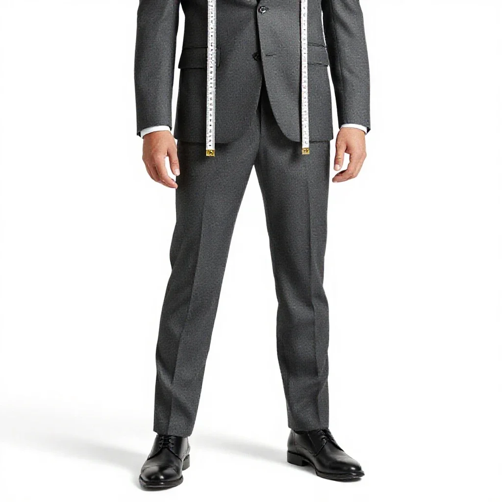 Tailor with a tape measure isolated on a white background