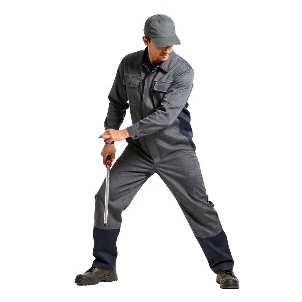 Vineyard worker with secateurs isolated on a white background