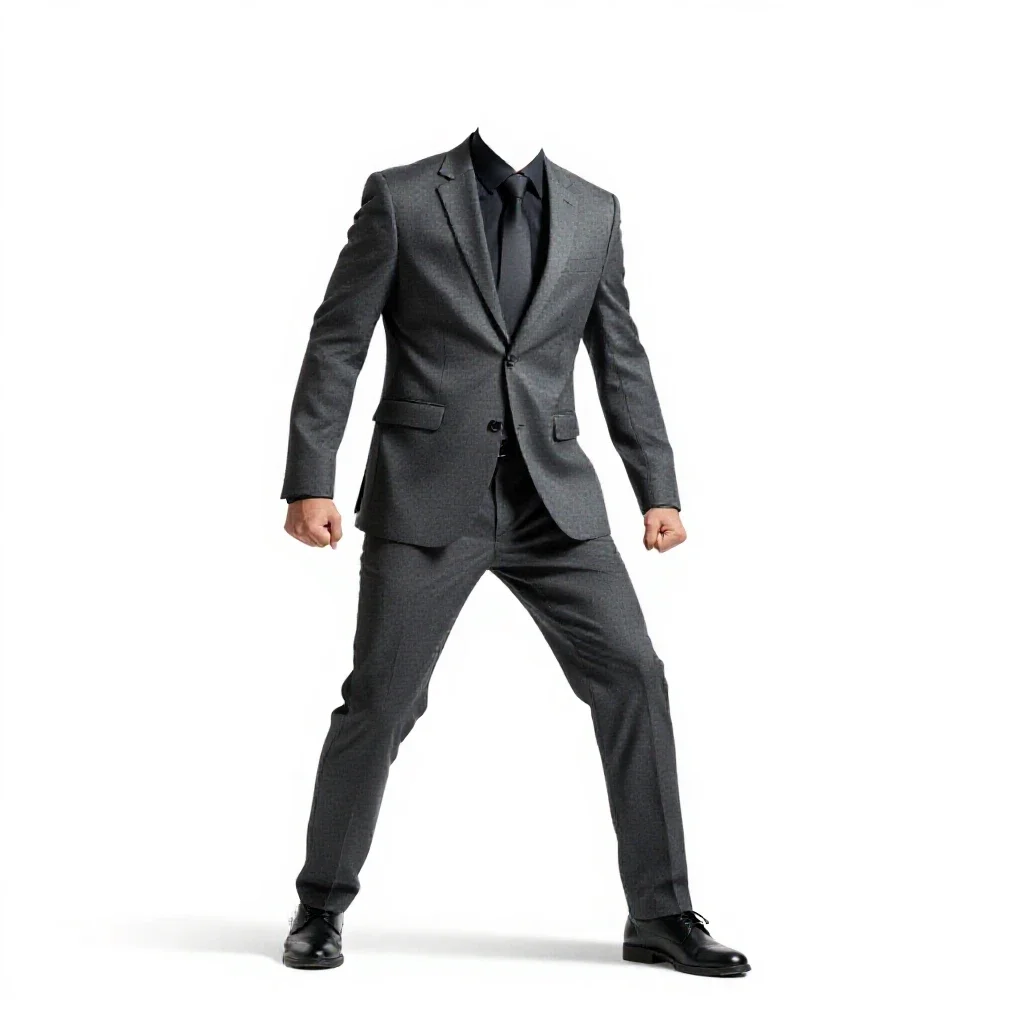 Corporate fixer in tailored synthetics isolated on a white background