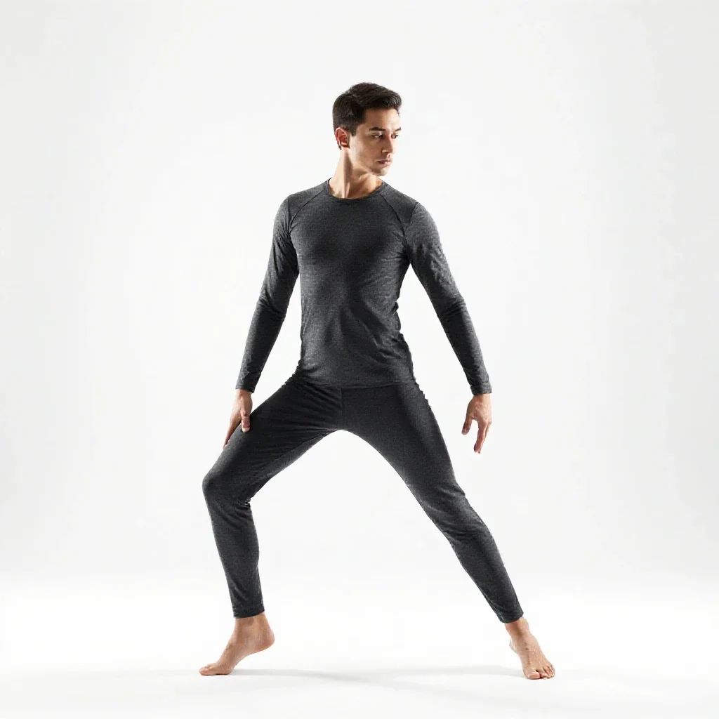 Low-gravity dancer isolated on a white background