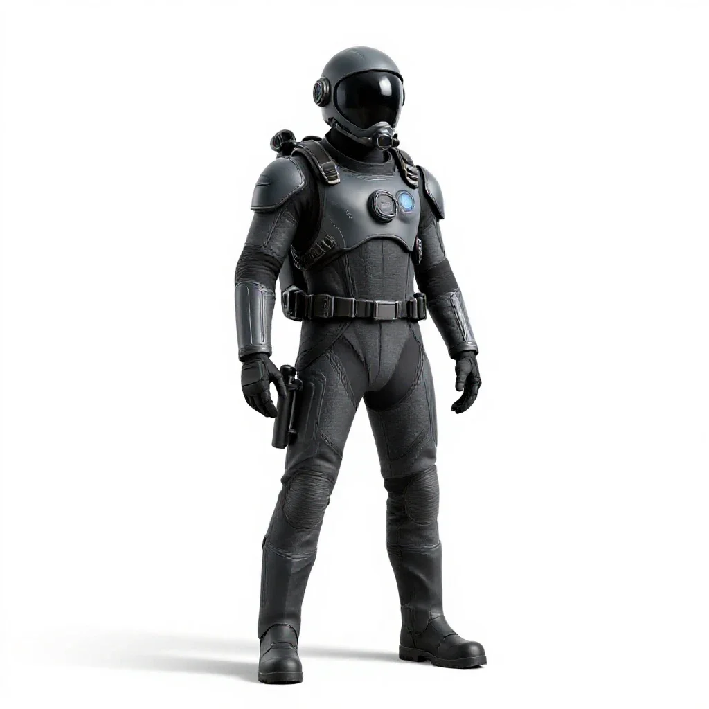 Planetary ranger with a rebreather isolated on a white background