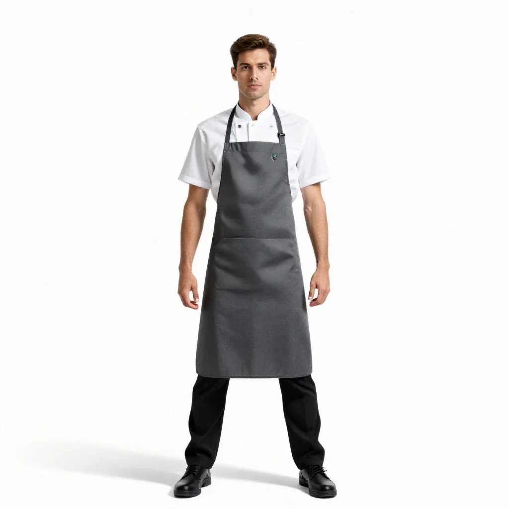 Starship cook in a galley apron isolated on a white background
