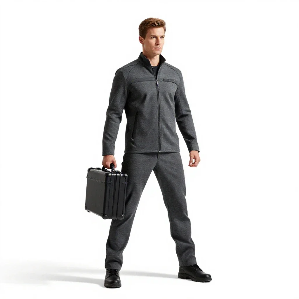 Time courier with a sealed case isolated on a white background