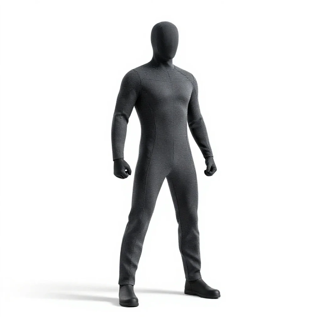 Android with visible seams isolated on a white background