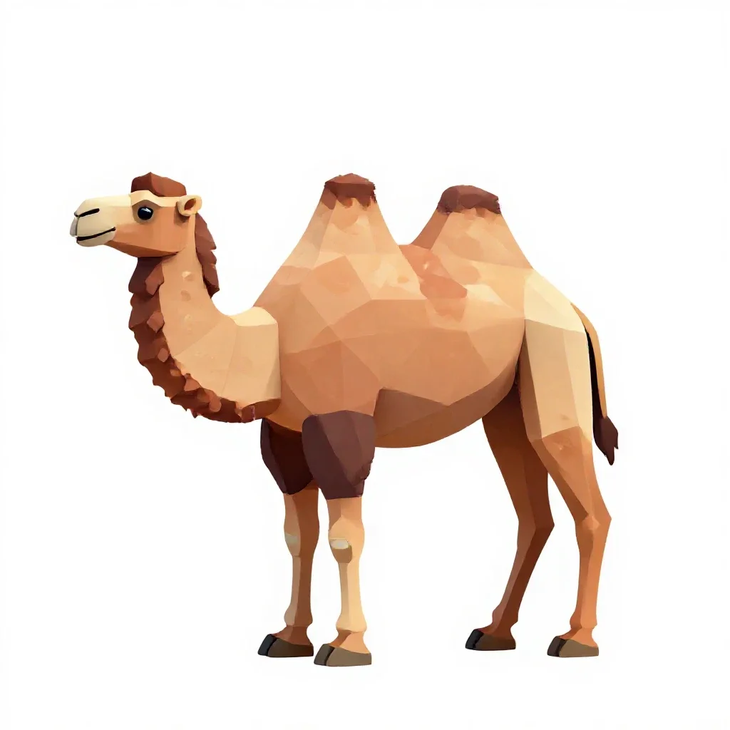 Bactrian camel isolated on a white background
