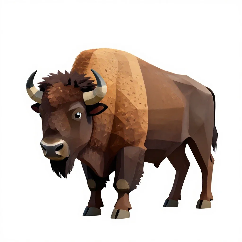 Bison isolated on a white background