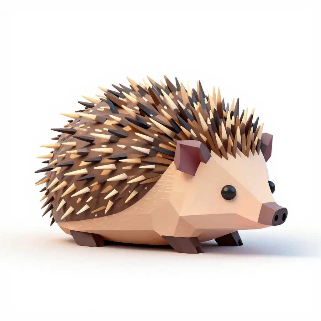 Hedgehog curled up isolated on a white background