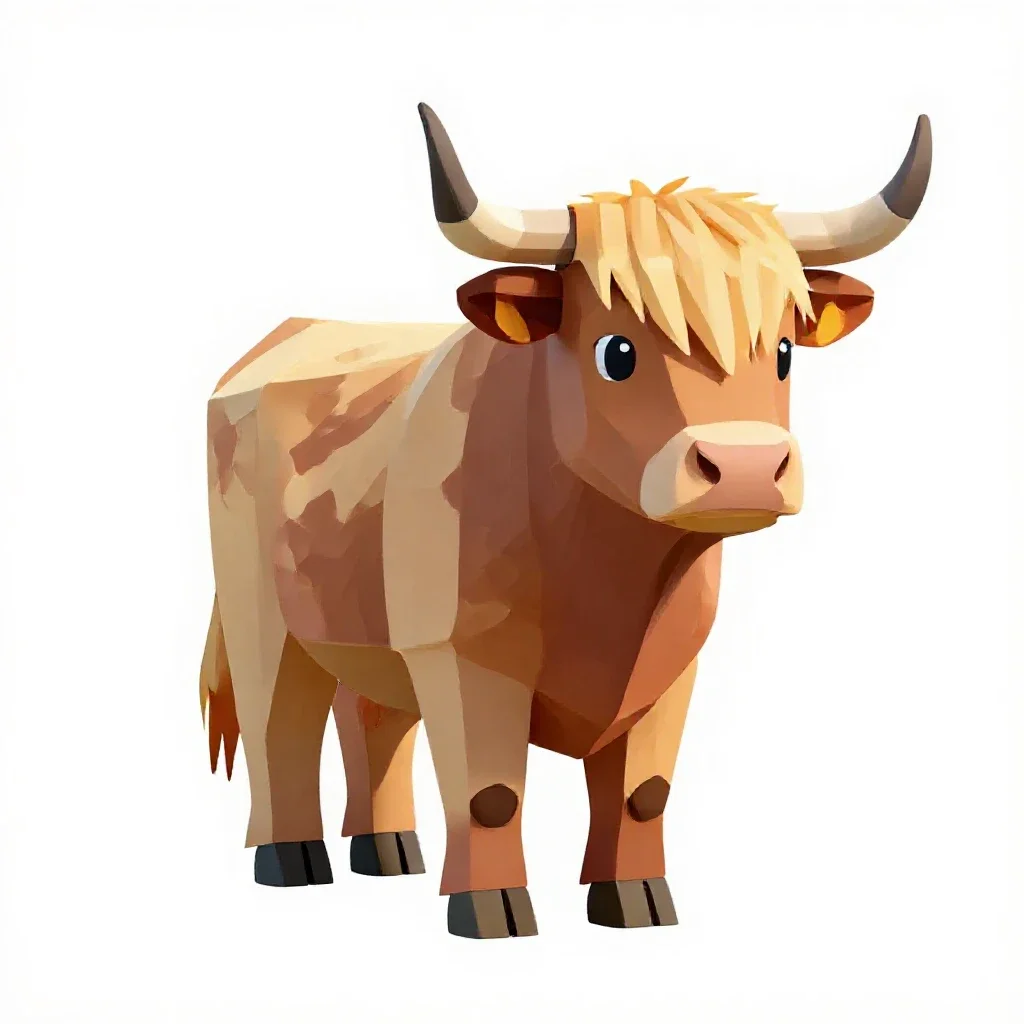 Highland cow isolated on a white background